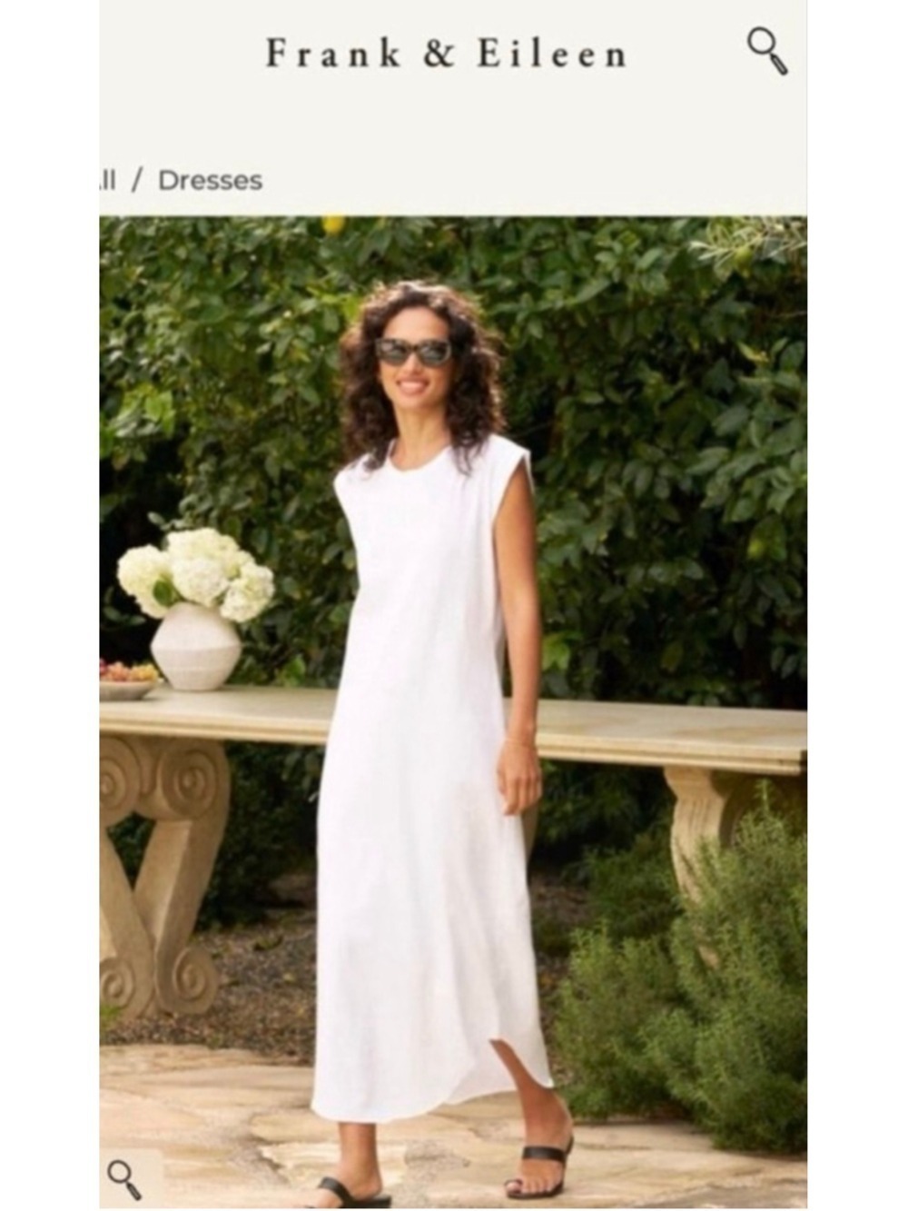 New Frank & Eileen Cory White Vintage Muscle Tee Maxi Dress XL!